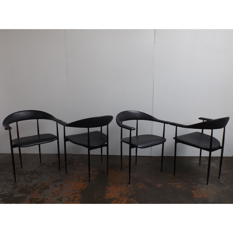 Vintage set of 4 Fasem P40 chairs by Vegni