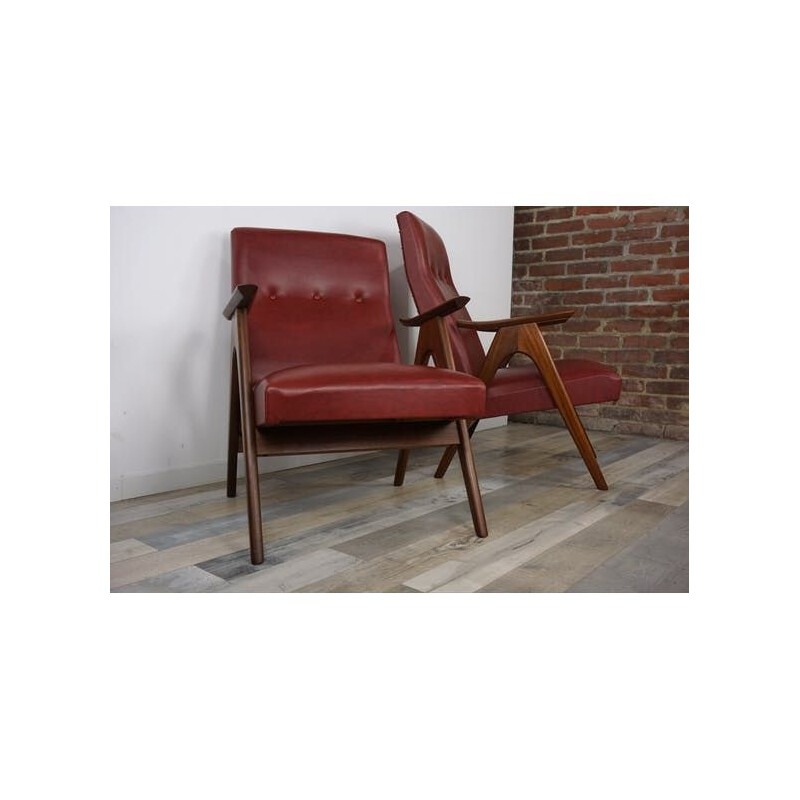 Pair of vintage armchairs by Louis Van Teeffelen for Webe