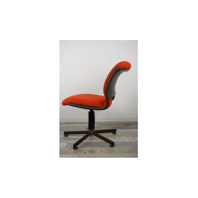 Fauteuil de bureau vintage rouge par Roneo