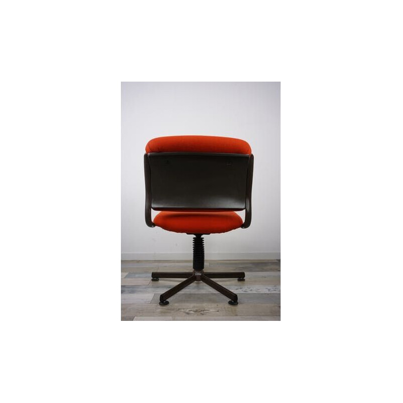 Vintage red office armchair by Roneo