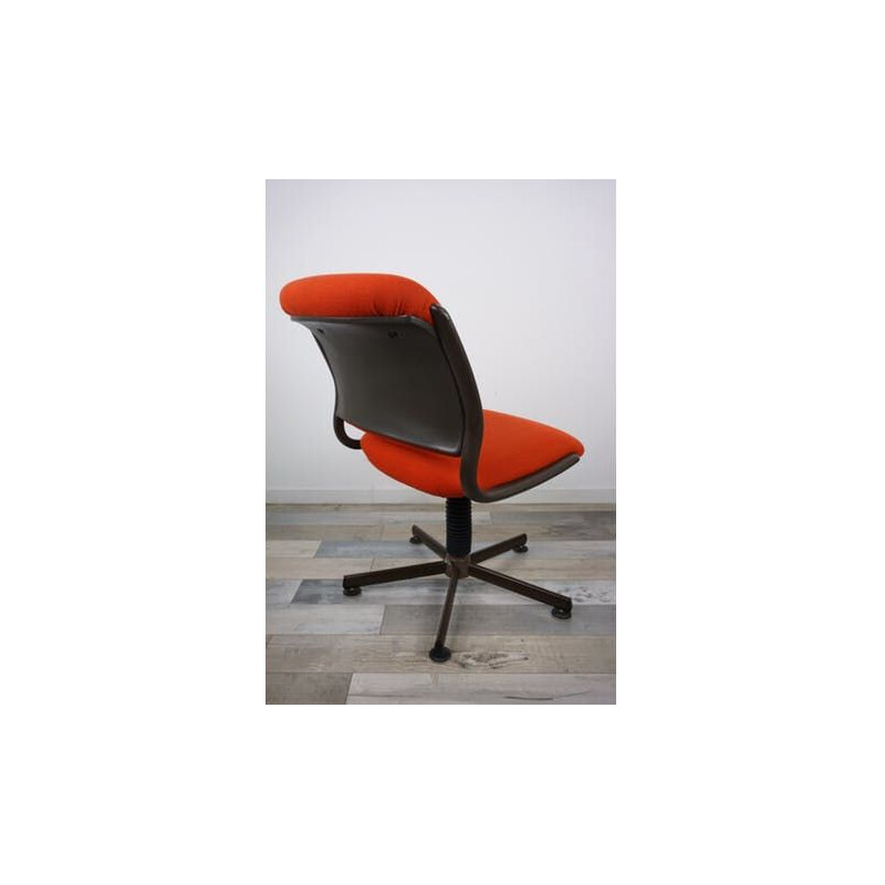 Fauteuil de bureau vintage rouge par Roneo