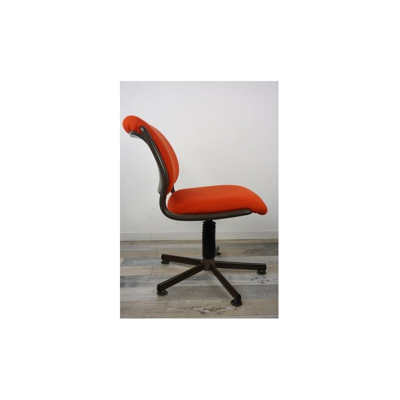 Vintage red office armchair by Roneo