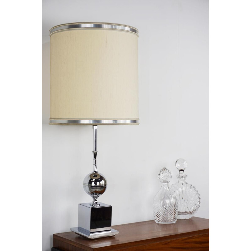 Large vintage lamp in chromed metal