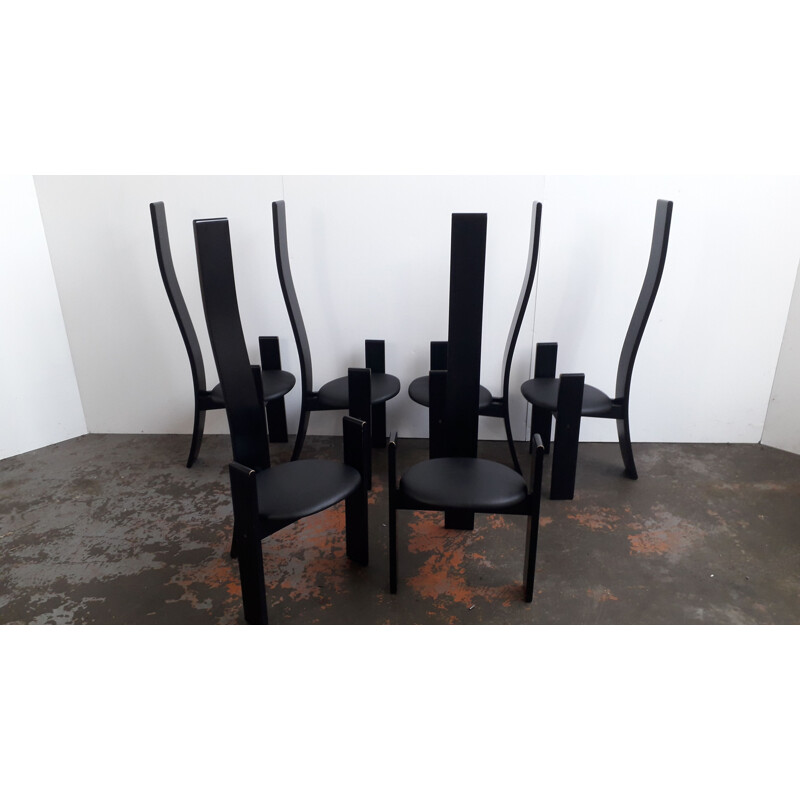 set of 6 vintage Golem Chairs 