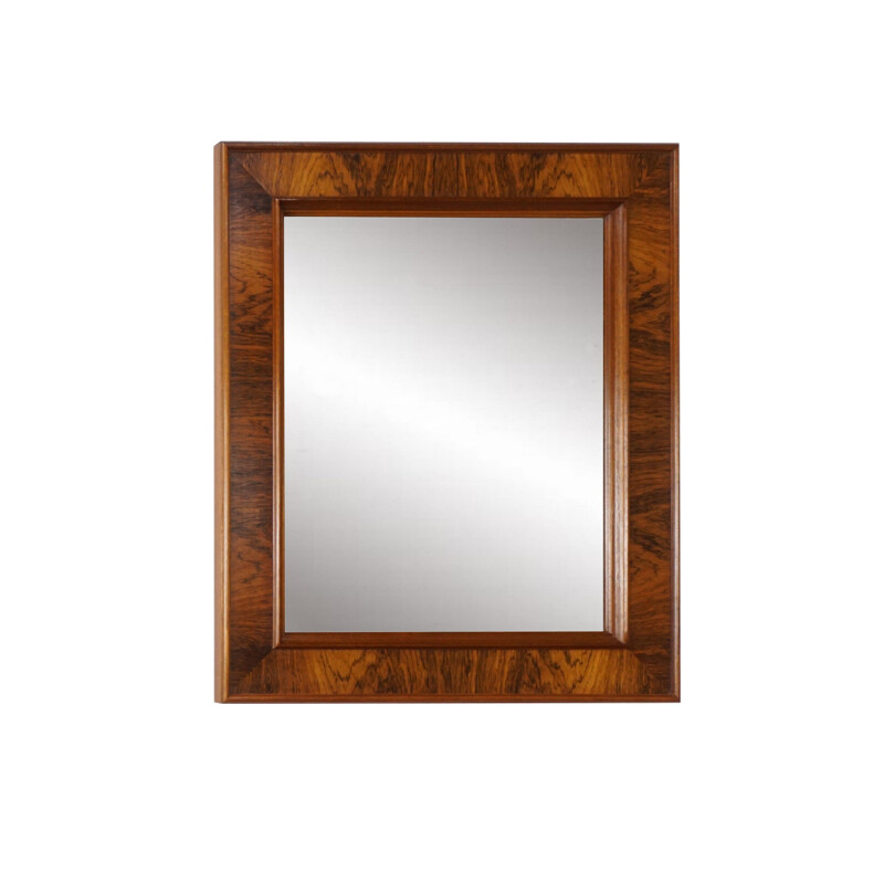 Vintage rectangular rosewood mirror 1960