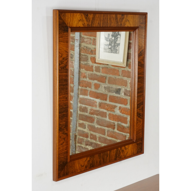 Vintage rectangular rosewood mirror 1960