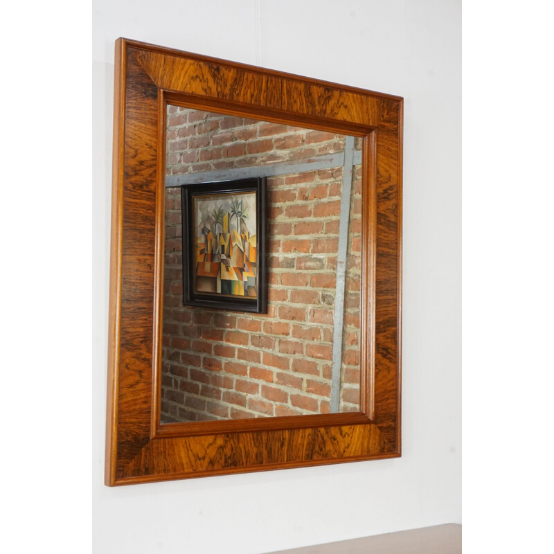 Miroir vintage rectangulaire en palissandre 1960