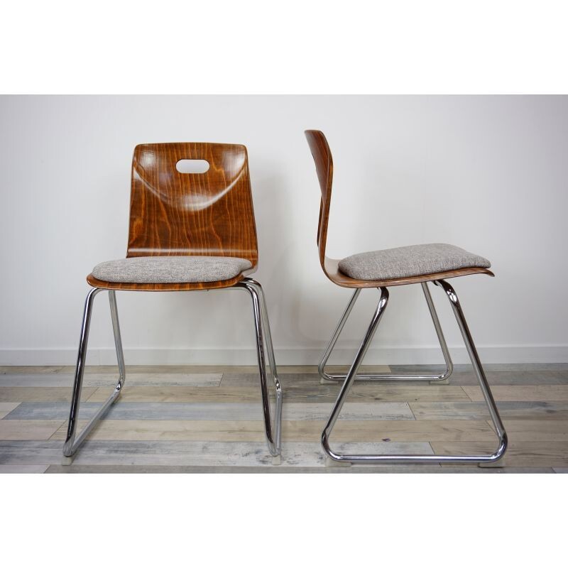 Suite of 6 vintage dining chairs by Pagwood Pagholz, Germany, 1960s