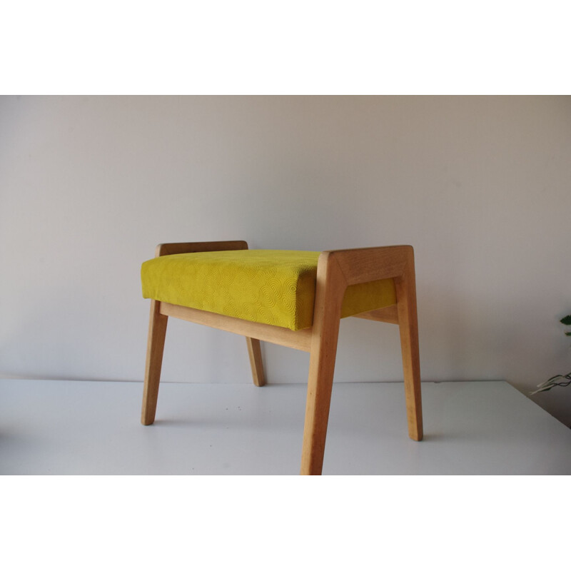 Vintage yellow stool, Denmark, 1960s