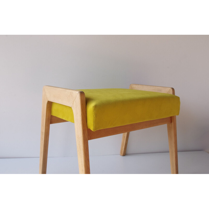 Vintage yellow stool, Denmark, 1960s