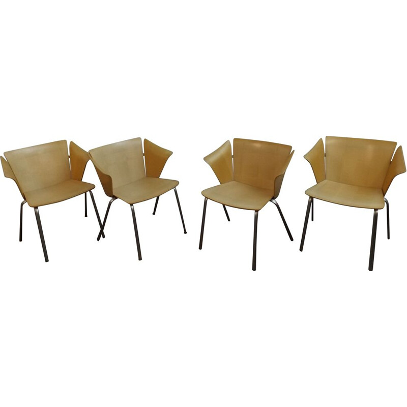 Vintage set of 4 VM02 chairs by Vico Magistretti for Fritz Hansen
