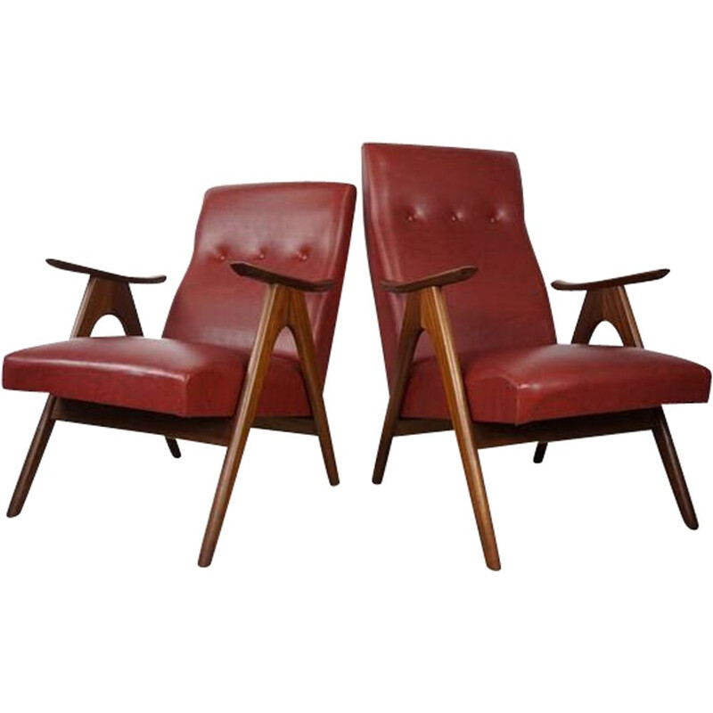 Pair of vintage armchairs by Louis Van Teeffelen for Webe