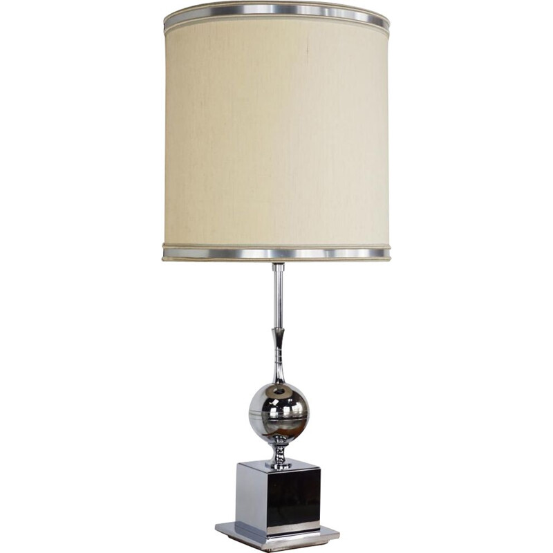 Large vintage lamp in chromed metal