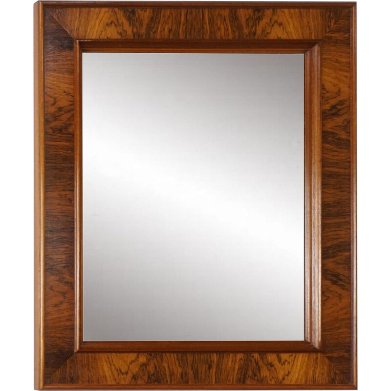 Vintage rectangular rosewood mirror 1960