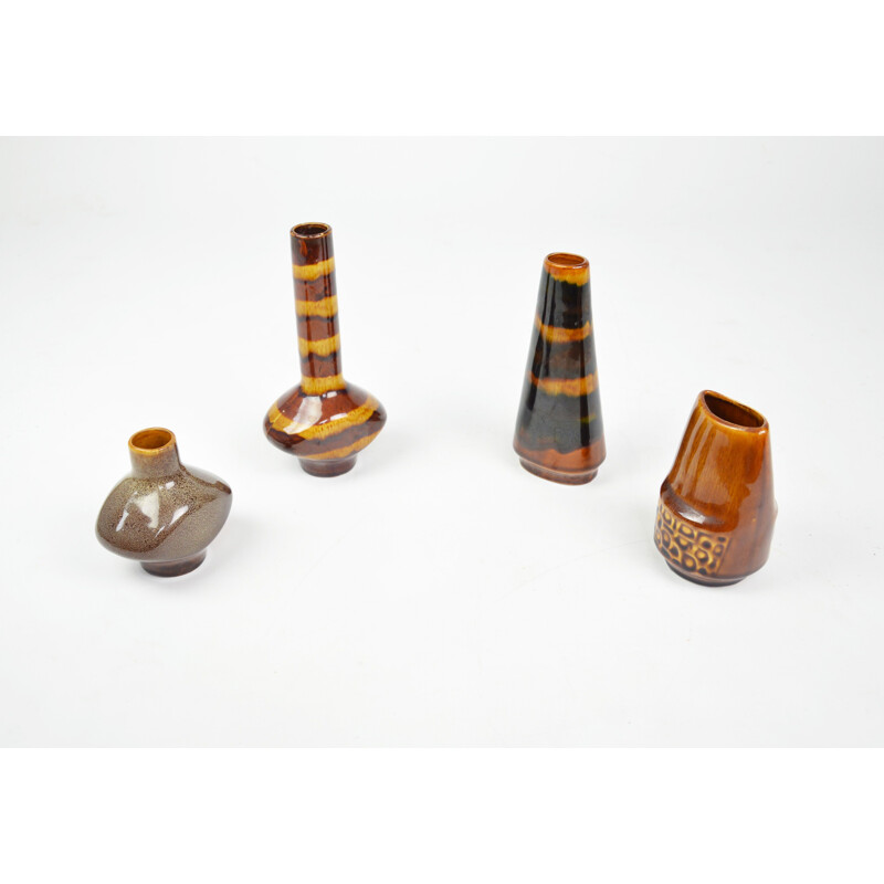 Set of 4 vases from the Mirostowickie Ceramic Works, 1970s