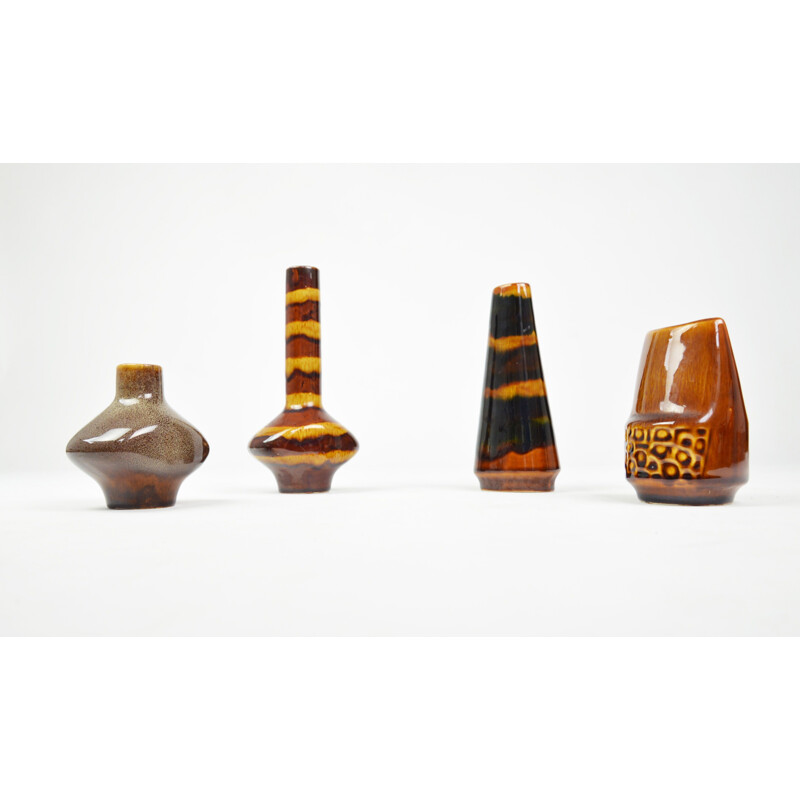 Set of 4 vases from the Mirostowickie Ceramic Works, 1970s