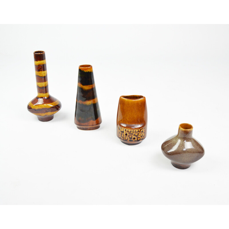 Set of 4 vases from the Mirostowickie Ceramic Works, 1970s