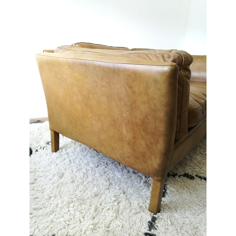 Canapé cuir scandinave vintage 1980