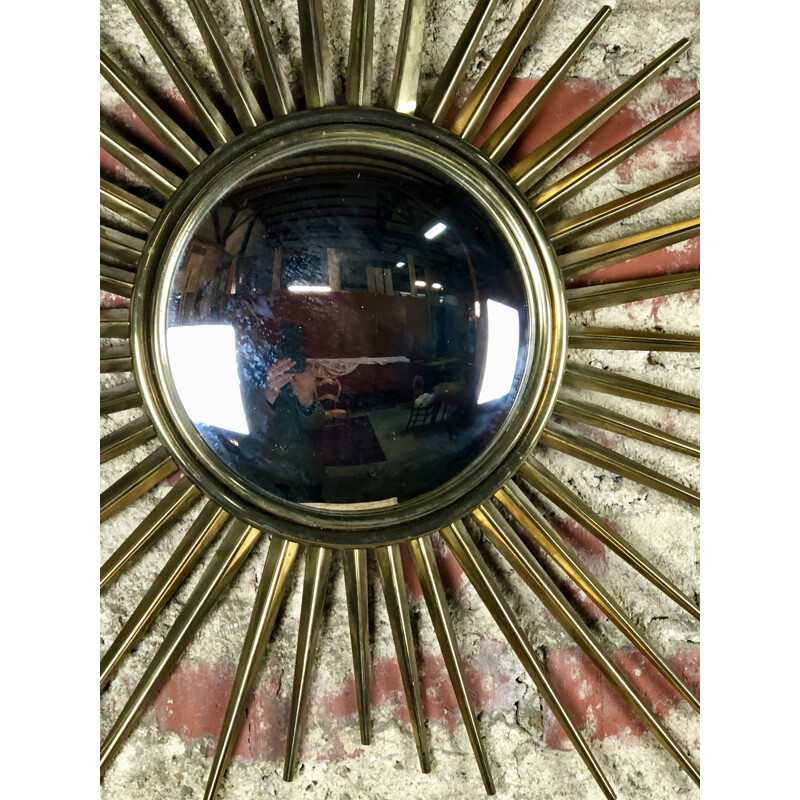 Vintage sun mirror by Gilbert Poillerat