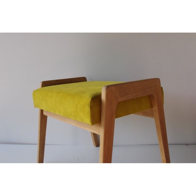 Vintage yellow stool, Denmark, 1960s