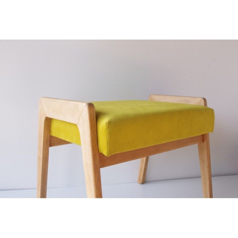 Vintage yellow stool, Denmark, 1960s