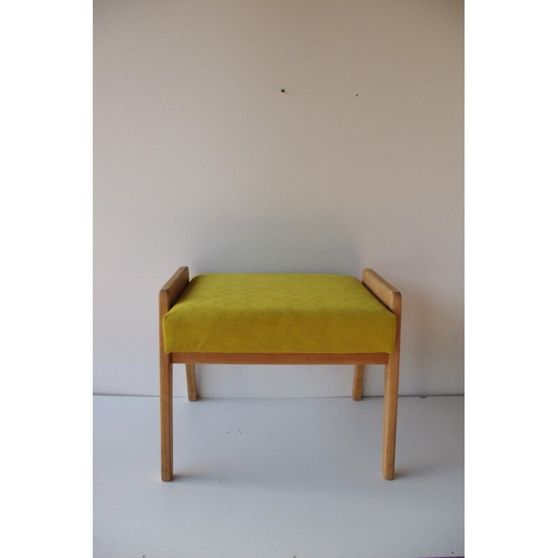 Vintage yellow stool, Denmark, 1960s