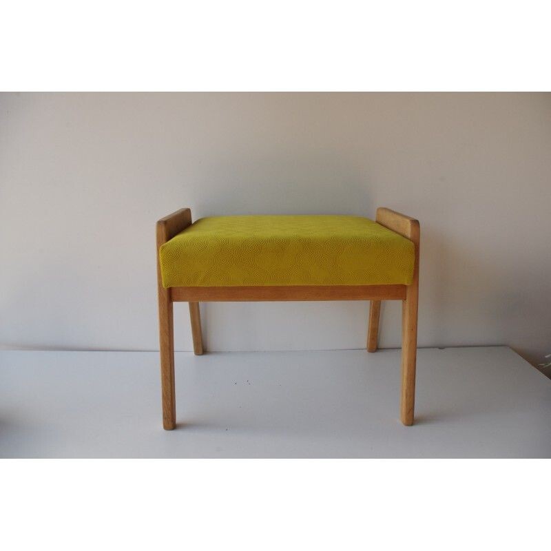 Vintage yellow stool, Denmark, 1960s