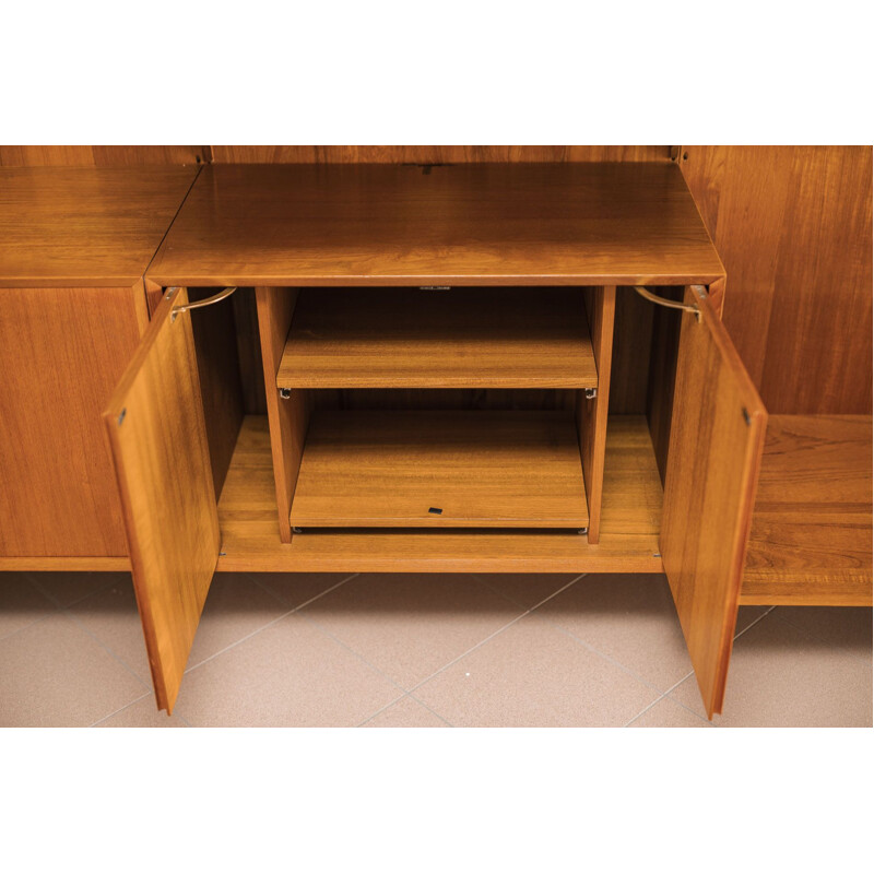 Modular teak wall shelf by Poul Cadovius for Royal System, 1950s