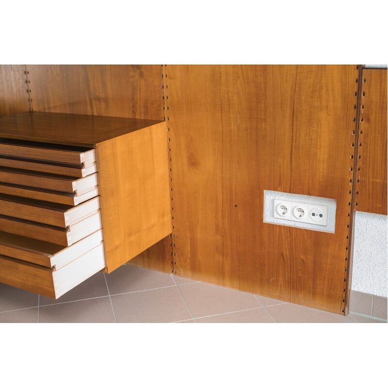 Modular teak wall shelf by Poul Cadovius for Royal System, 1950s