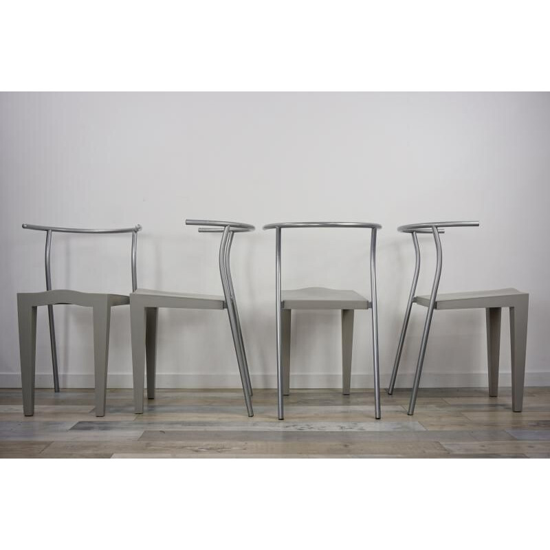 Set of 4 vintage Dr Glob chairs by Philippe Starck for Kartell, 1980s