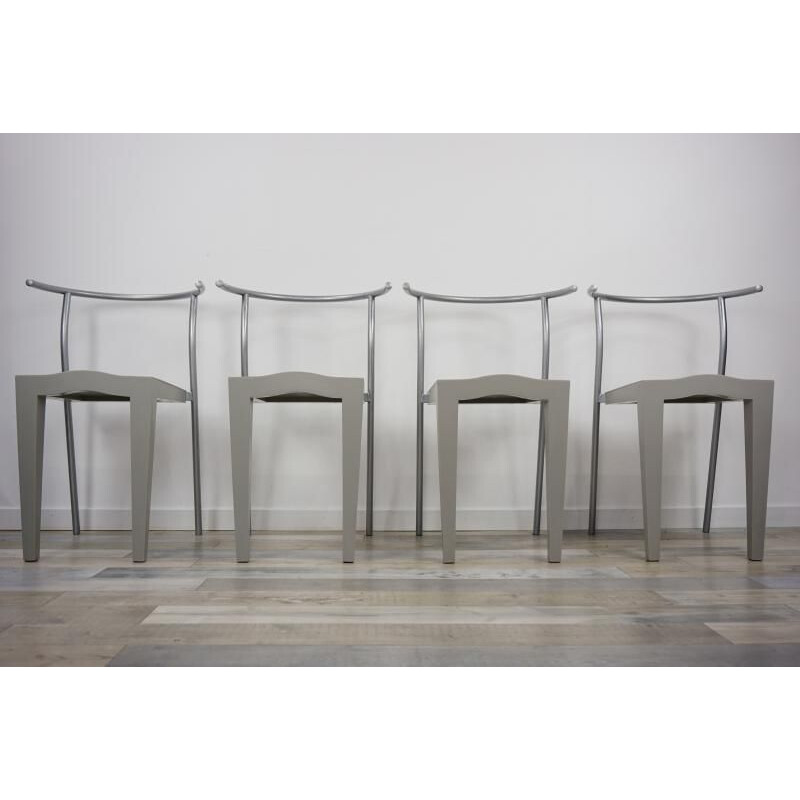 Set of 4 vintage Dr Glob chairs by Philippe Starck for Kartell, 1980s