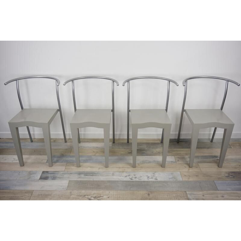 Set of 4 vintage Dr Glob chairs by Philippe Starck for Kartell, 1980s