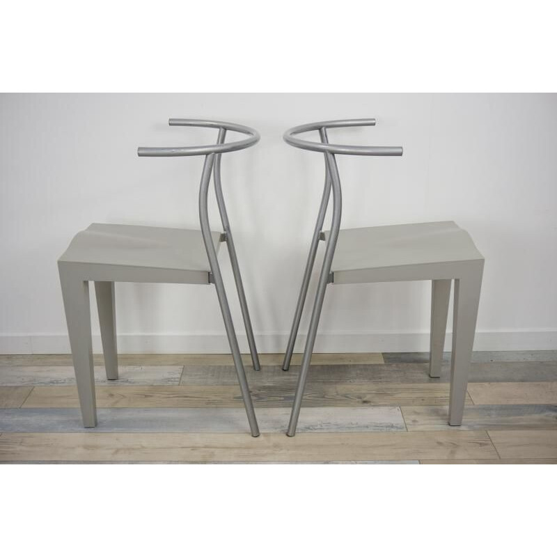 Set of 4 vintage Dr Glob chairs by Philippe Starck for Kartell, 1980s