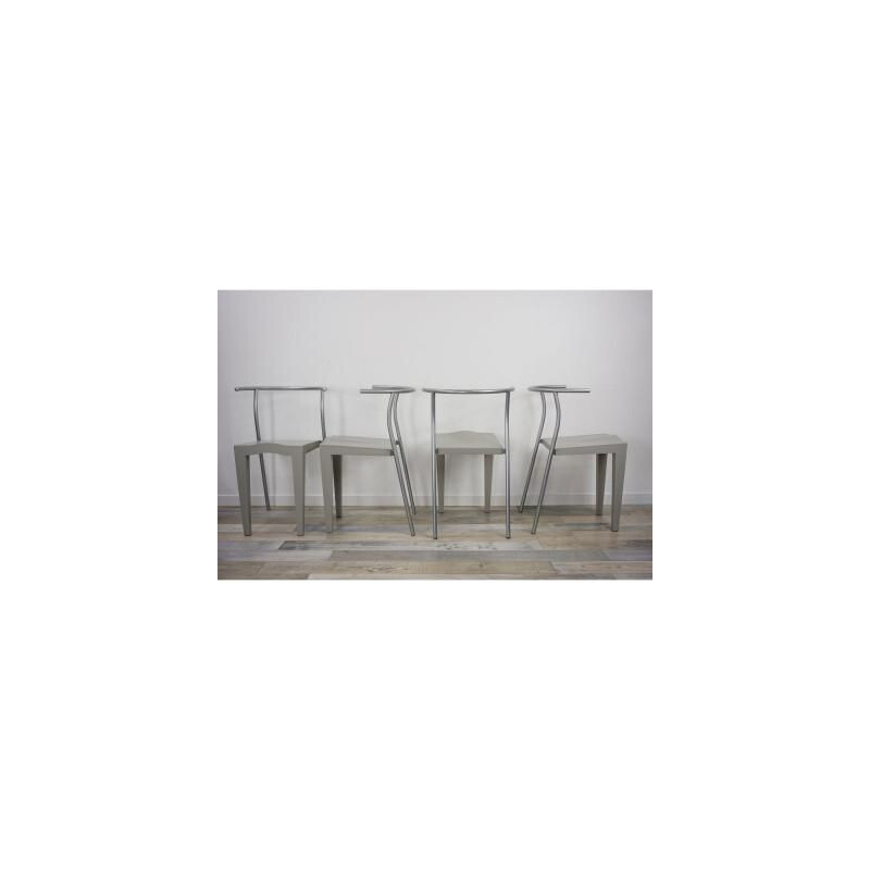 Set of 4 vintage Dr Glob chairs by Philippe Starck for Kartell, 1980s