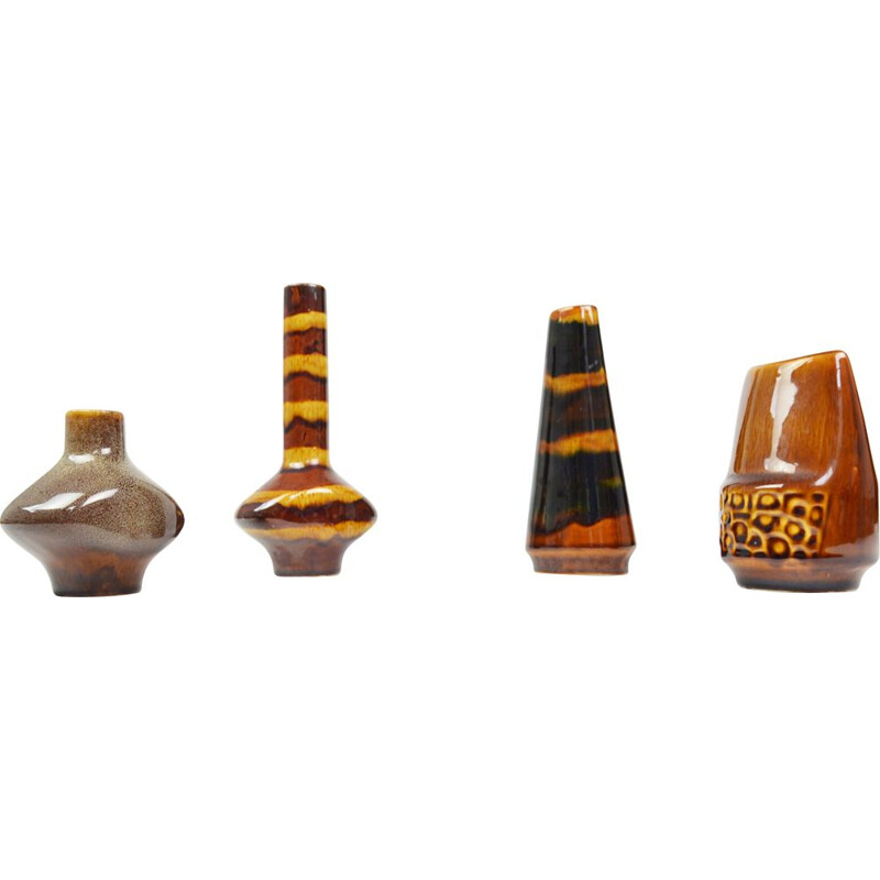 Set of 4 vases from the Mirostowickie Ceramic Works, 1970s
