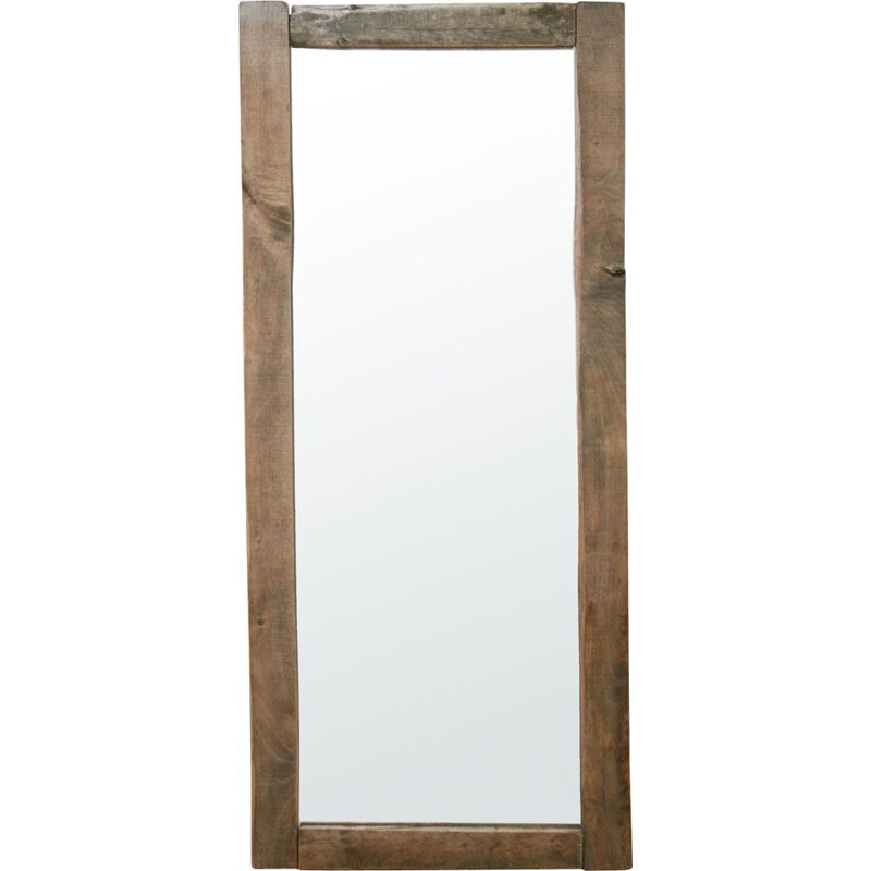 Vintage oak framed Mirror, 1960s