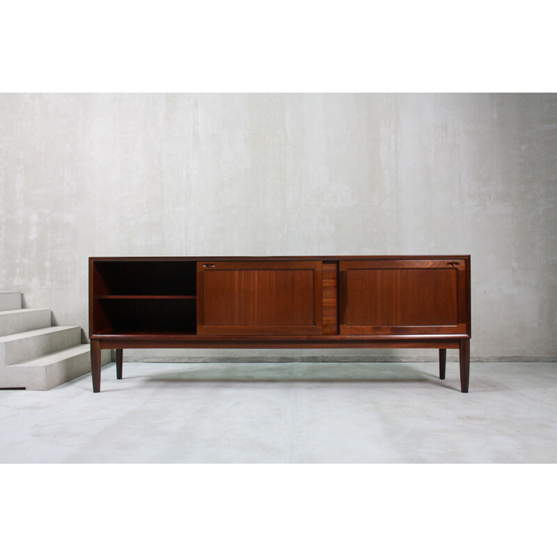 Vintage Danish teak stringcourse by H.W. Klein for Bramin 1960