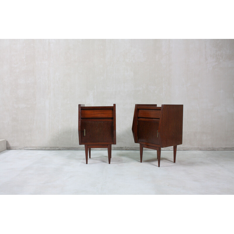 Pair of Portuguese Vintage Bedside Tables, 1950