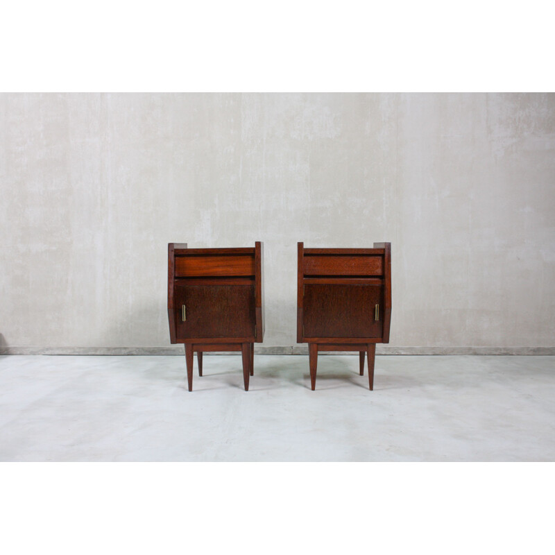 Pair of Portuguese Vintage Bedside Tables, 1950