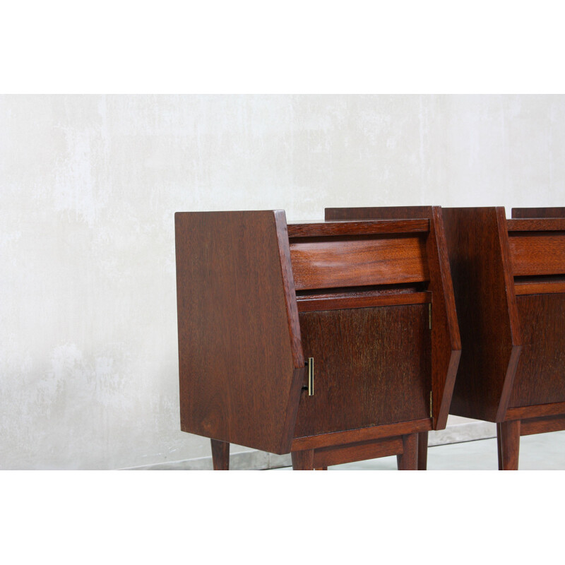 Pair of Portuguese Vintage Bedside Tables, 1950