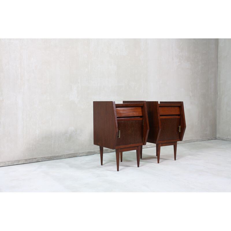 Pair of Portuguese Vintage Bedside Tables, 1950