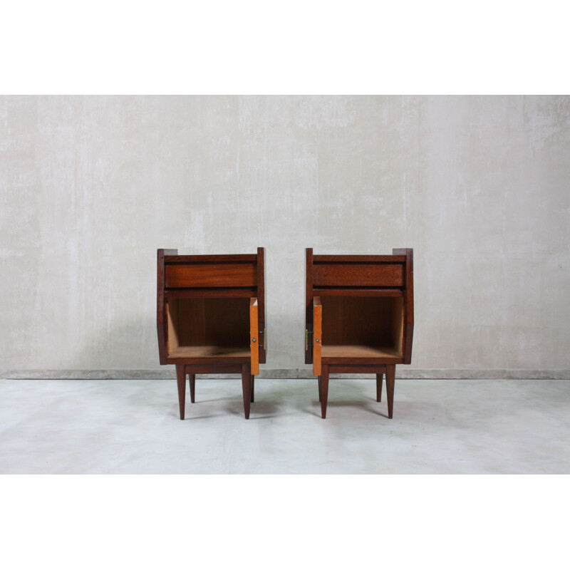 Pair of Portuguese Vintage Bedside Tables, 1950