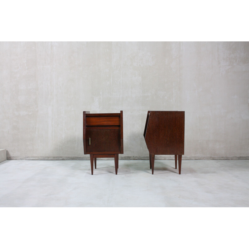 Pair of Portuguese Vintage Bedside Tables, 1950