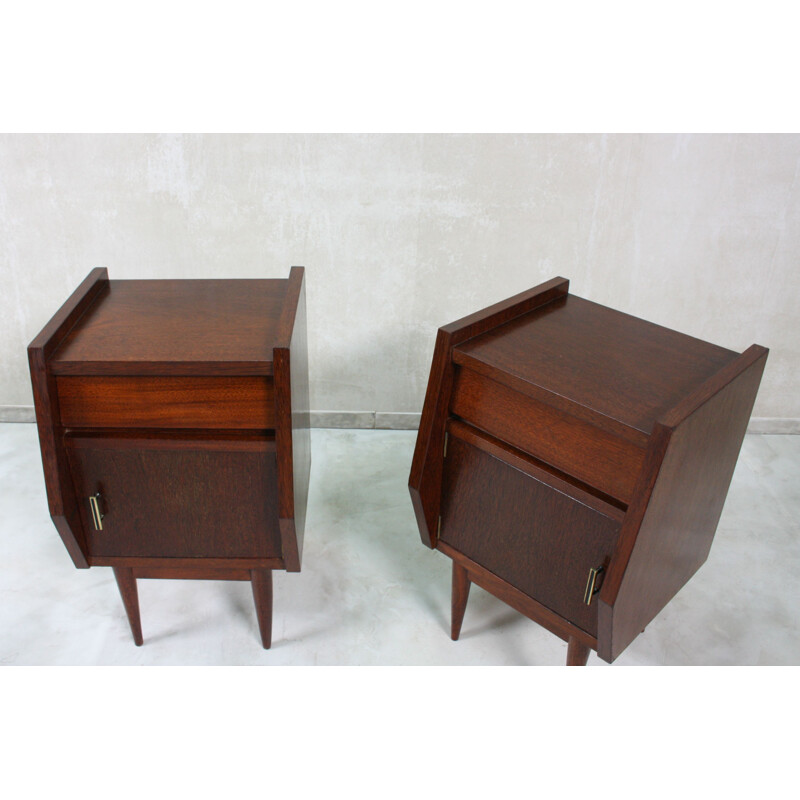 Pair of Portuguese Vintage Bedside Tables, 1950