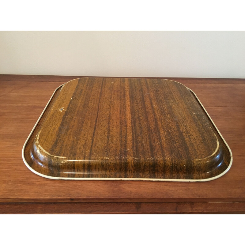 Vintage square steel platter from Fornasetti
