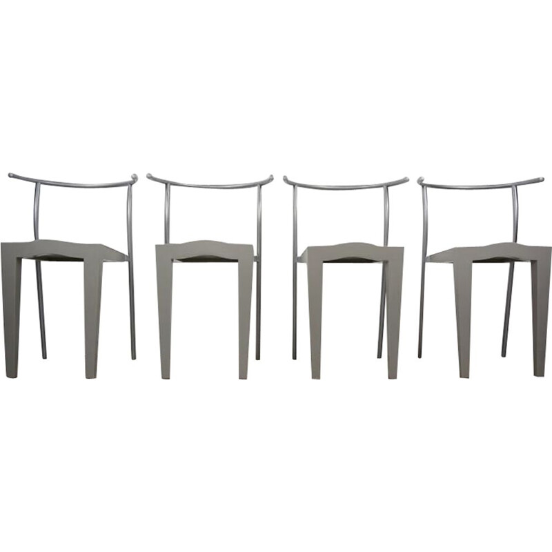 Set of 4 vintage Dr Glob chairs by Philippe Starck for Kartell, 1980s