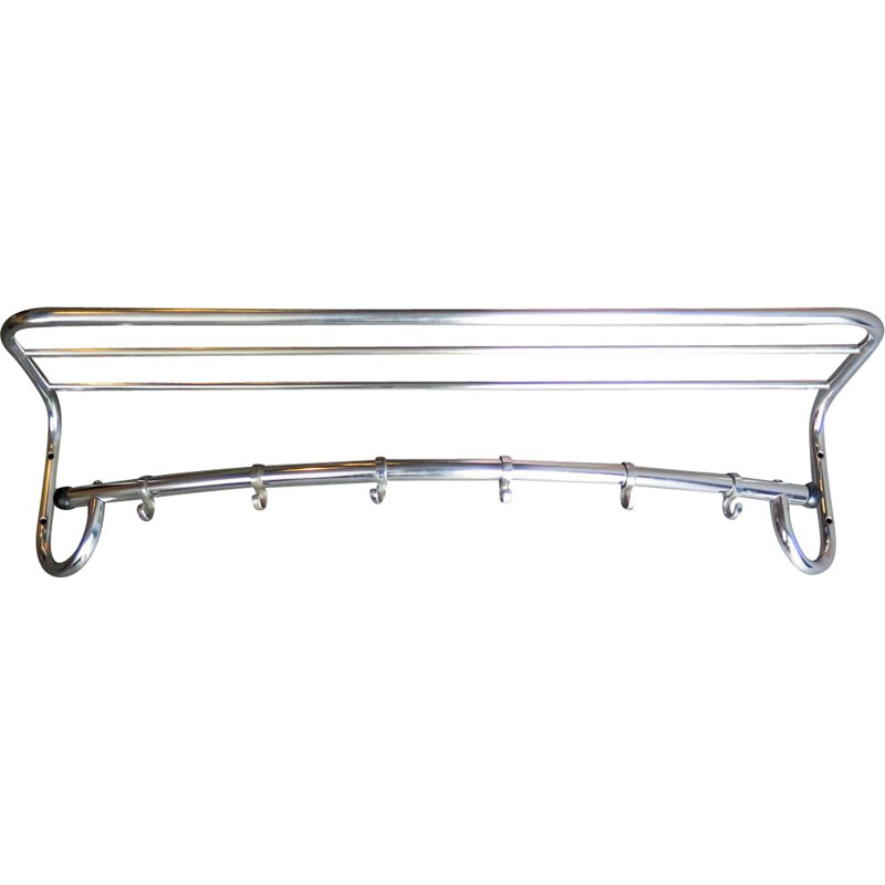 Vintage chrome metal coat rack 1950