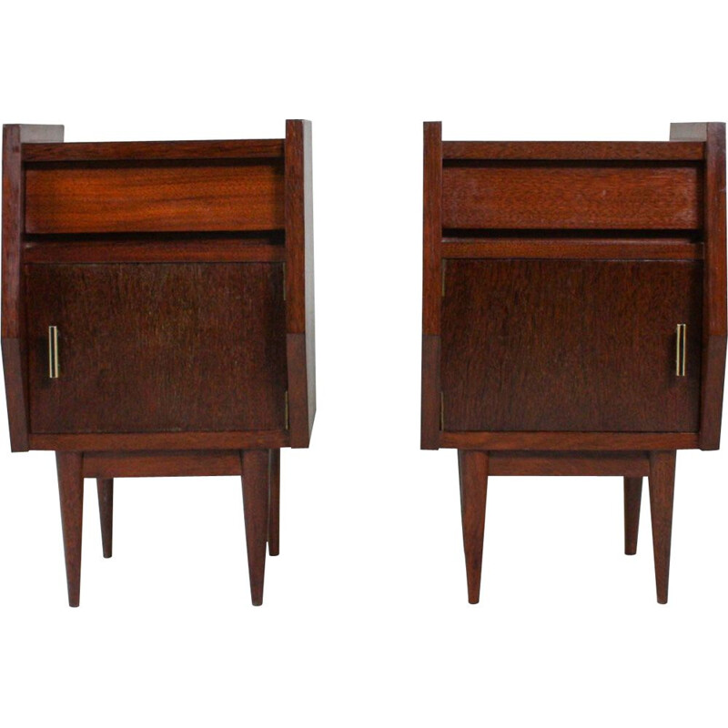 Pair of Portuguese Vintage Bedside Tables, 1950