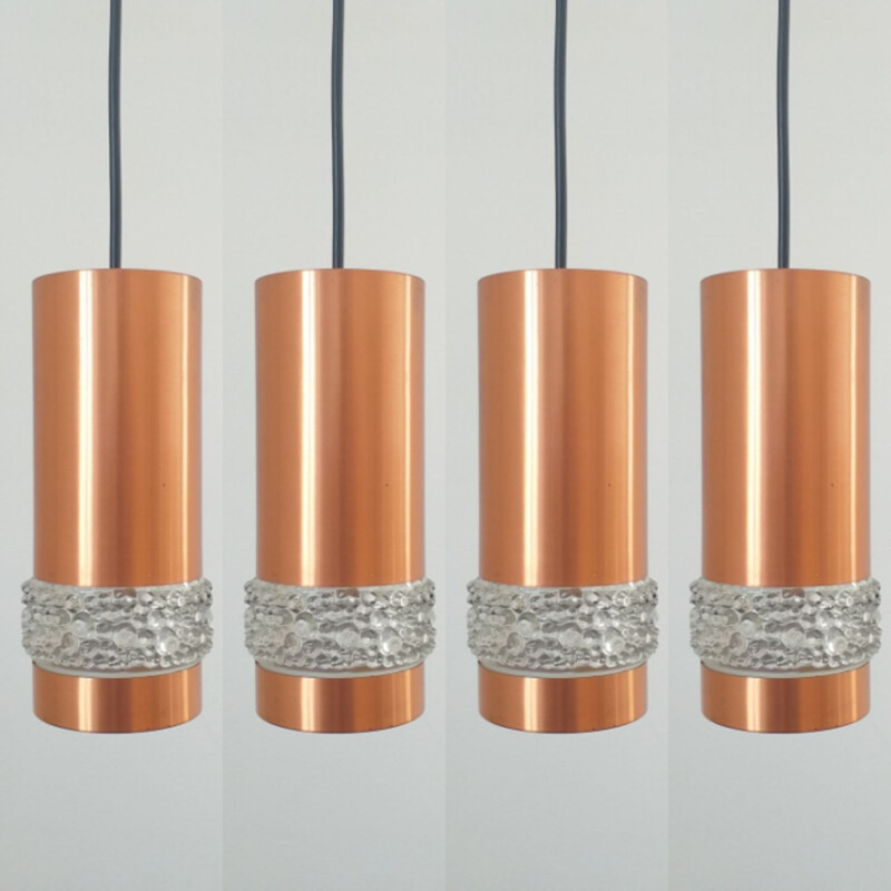 Set of 5 vintage pendant lamps, Denmark 1970