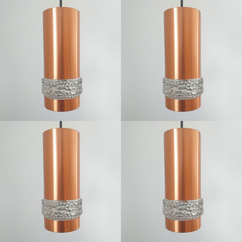 Set of 5 vintage pendant lamps, Denmark 1970